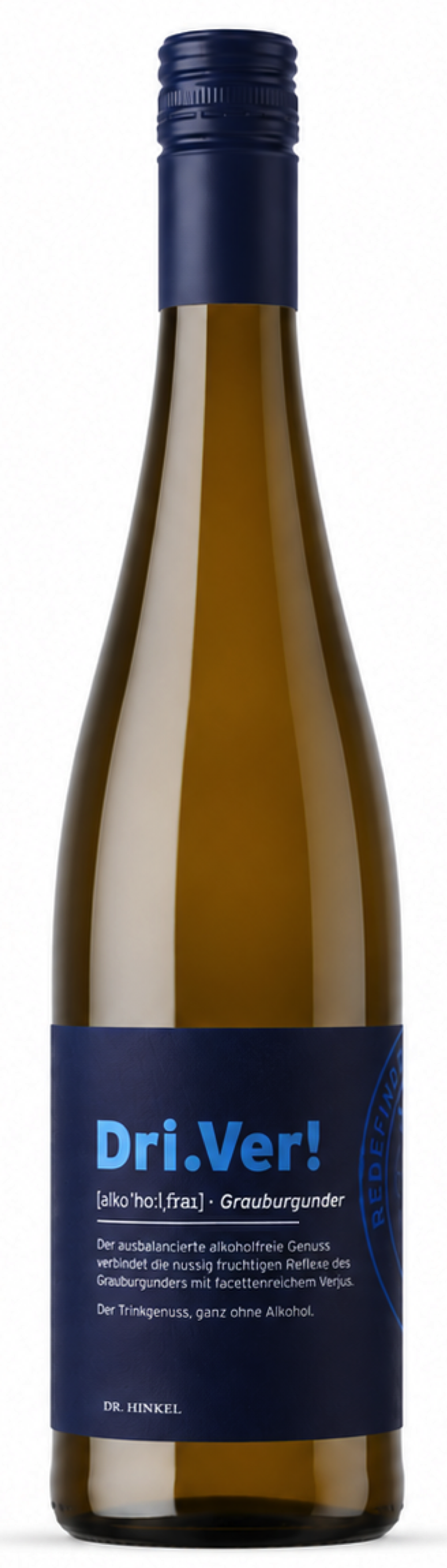 Dri.Ver! Grauburgunder - Alkoholfreier Wein mit Verjus | 0,0 % Vol. | Alkoholfreier Grauburgunder
